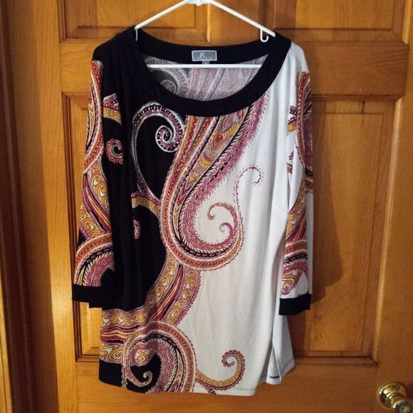 JM CollectionWomens XL Long Sleeve Embellished Blouse  - Picture 1 of 7